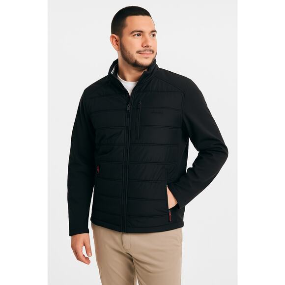 Nautica Men's Black Quilted Performance Jacket Water Wind Resistant Size M - Picture 1 of 14